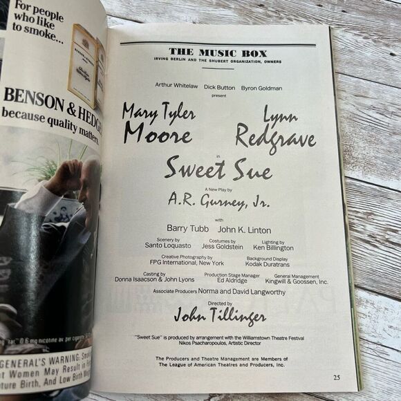 Sweet Sue PLAYBILL March 1987 Music Box Theatre Broadway NYC Vintage Program - Picture 5 of 16